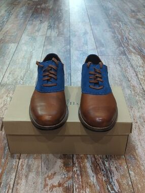 Cole Haan Brown Leather and Blue Suede Oxford Shoes